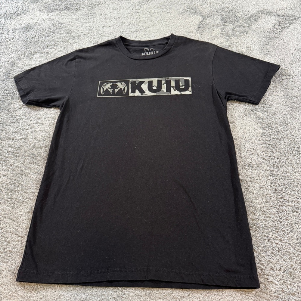 Kuiu Mens Graphic T-Shirt Size Medium Black Camo Logo Hunting Outdoor Tee